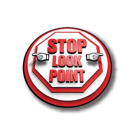 Ergomat 24in CIRCLE SIGNS - Stop Look Point DSV-SIGN 576 #1816 -UEN